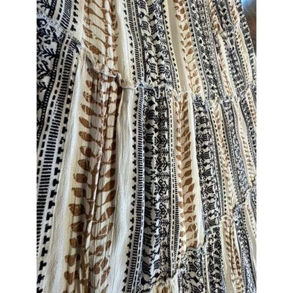 "ANGIE" Maxi Sundress SZ M Babydoll Summer Boho Layered Hippie Criss Cross Rayon - Picture 9 of 12